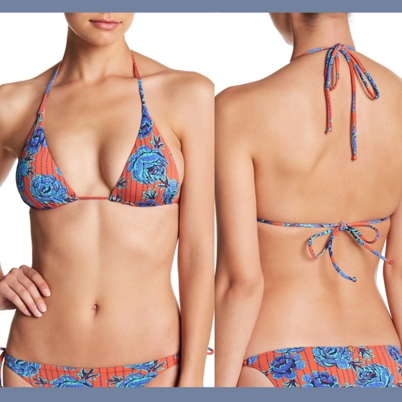 NWT $92 ViX Iva Bia Triangle Bikini Top in Floral Print [SZ Small‎ ] - Picture 1 of 8
